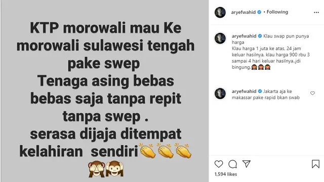 Evi Masamba - Suami (Foto: Instagram/@aryefwahid)