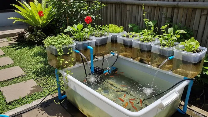 Model Kolam Ikan Portable dari Kontainer Plastik/ Ilustrasi AI