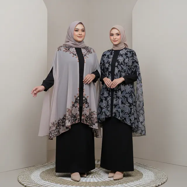 Model Gamis Batik Dress Modern yang Cocok untuk Semua Bentuk Badan Model Cape Overlay
