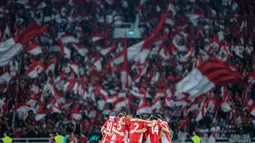 Pemain Timnas Indonesia saat melawan Bahrain pada laga kedelapan putaran ketiga Grup C kualifikasi Piala Dunia 2026 di Stadion Utama Gelora Bung Karno, Jakarta, Selasa (25/3/2025) malam WIB. (Bola.com/Bagaskara Lazuardi)