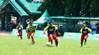 Aksi peserta di Milo Football Championship Makassar (istimewa)