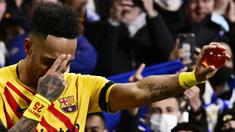 Pemain buangan dari Arsenal, Pierre-Emerick Aubameyang, kini menjadi sosok penting di skuat Barcelona asuhan Xavi. (AFP/Javier Soriano)