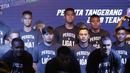 Pemain Persita Tangerang saat launching di Gading Serpong, Tangerang, Rabu, (26/2/2020). Jelang bergulirnya Shopee Liga 1 2020 Tim berjuluk Pendekar Cisadane ini memperkenalkan tim, jersey hingga logo baru. (Bola.com/M Iqbal Ichsan)