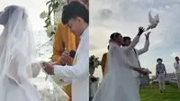 Momen Pernikahan Reza Arap dan Wendy Walters. (Sumber: Instagram/edhozell dan Instagram/lulalahfah)
