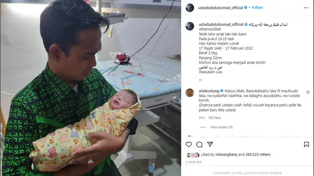 Ustaz Abdul Somad dikaruniai anak laki-laki