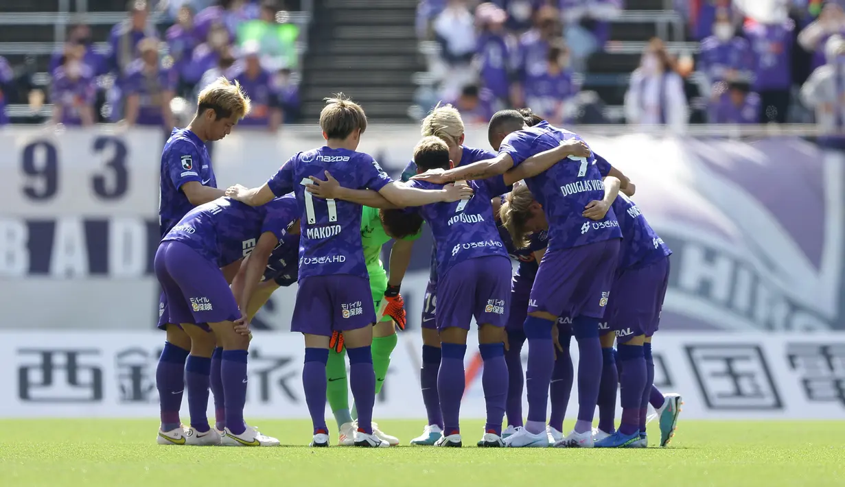 Andai menang dari Kawasaki Frontale, Sanfrecce Hiroshima akan memperkukuh posisinya di peringkat ke-4 klasemen sementara di bawah Yokohama Marinos, Nagoya Grampus dan Vissel Kobe. (Dok. J1 League)