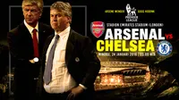Pelatih Arsenal (Arsene Wenger) vs Chelsea (Guus Hiddink) (Liputan6.com/Abdillah)