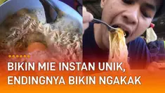 Seorang pemuda dari Thailand menunjukkan cara memasak mie instan unik menarik perhatian.