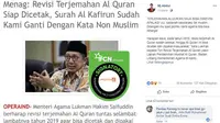 [Cek Fakta] Menteri Agama Lukman Hakim Saifuddin