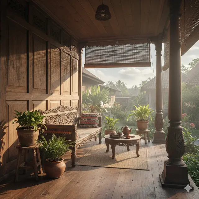 Model Teras Ruang Tamu yang Cocok untuk Rumah di Kampung. Gemini