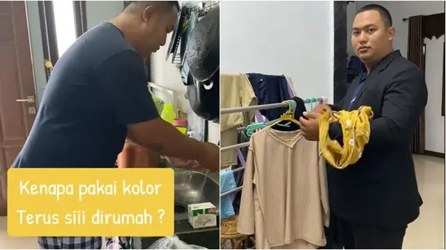 6 Potret Pria Ikut Tren 'Kenapa di Rumah Sarungan Mulu', Versi Bapak-Bapak Kocak
