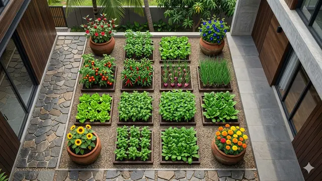Desain Edible Landscape dengan Kombinasi Bunga dan Tanaman Pangan/Gemini