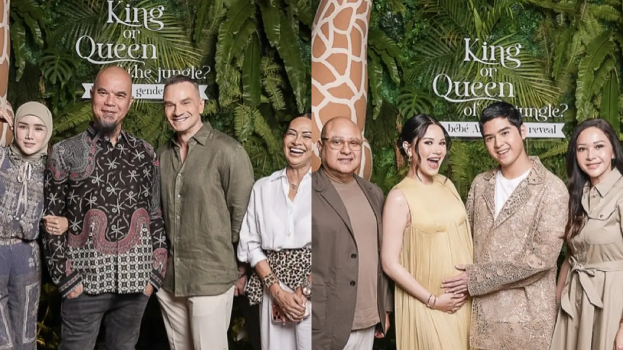 Maia Estianty, Mulan Jameela, dan Risa Dewi adir di Gender Reveal Alyssa Daguise Bertema Safari. [@maiaestiantyreal/@risa_dewi]