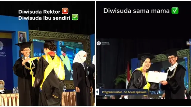 Viral Mahasiswa Ini Diwisuda Oleh Ibunya Sendiri, Kebahagiaan Jadi Berlipat