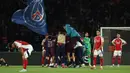 Hingga akhir pertandingan, PSG unggul dengan skor 2-1. (FRANCK FIFE/AFP)