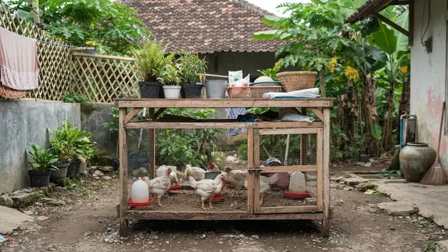 Model kandang ayam broiler sederhana untuk usaha rumahan model meja