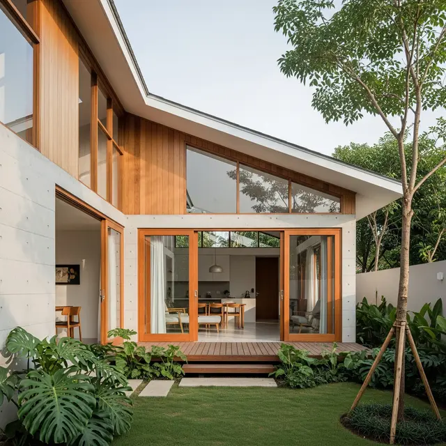 Gambar Rumah Minimalis Atap Miring ke Belakang