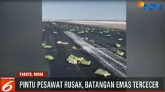 Tim pencari sudah menemukan 172 batang emas seberat 3,4 ton yang tercecer di landasan dan kawasan bersalju di sekitarnya.