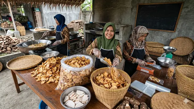 Ide Usaha Keripik Kiloan untuk Anggota Kelompok Wanita Tani (Foto: Gemini AI)