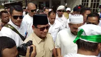 Prabowo saat menghadiri Tabligh Akbar dan Deklarasi Komando Ulama Pemenangan Prabowo-Sandi di GOR Soemantri Brodjonegoro Jakarta Selatan.