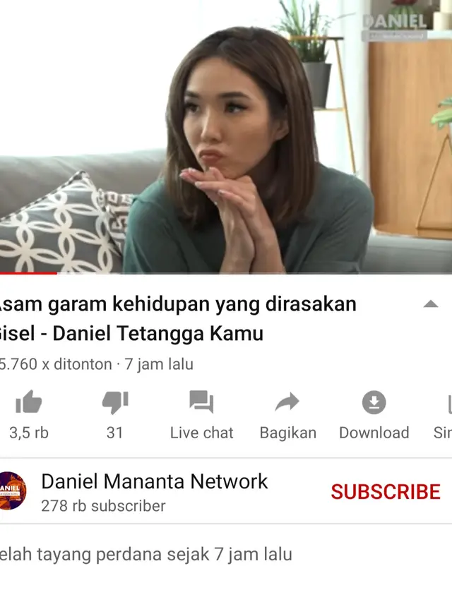 Unggahan Daniel Mananta. (Foto: YouTube Daniel Mananta Network)