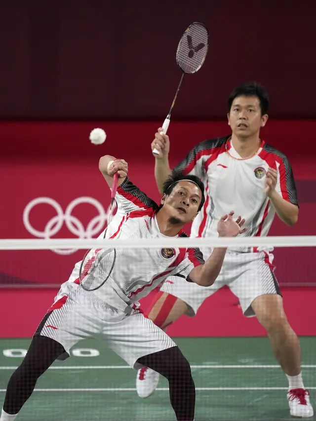 FOTO: Asa Hendra / Ahsan Kandas di Semifinal Olimpiade Tokyo