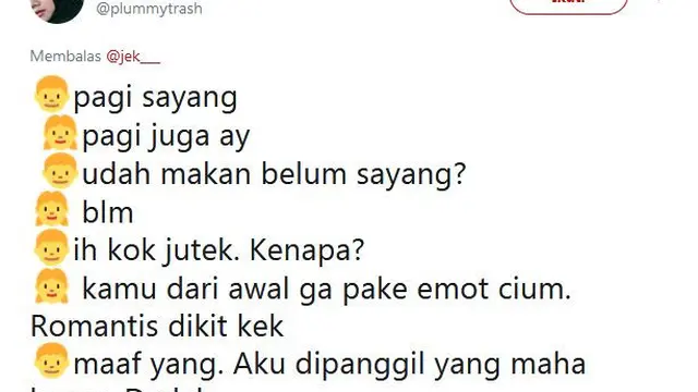 perdebatan receh kekasih (foto: twitter/@plummytrash)