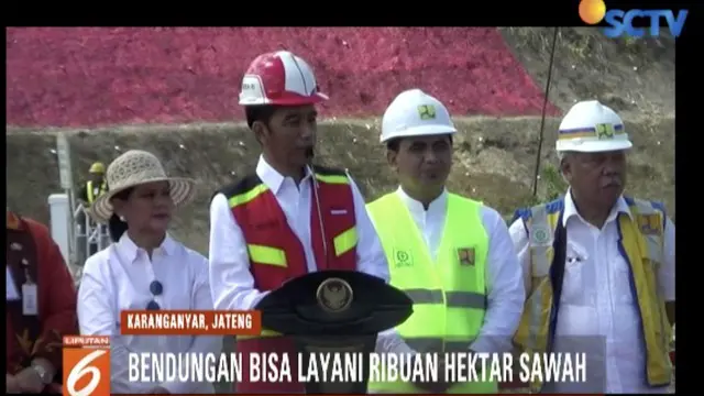 Presiden Jokowi resmikan Bendungan Gondang di Karanganyar, Jawa Tengah.