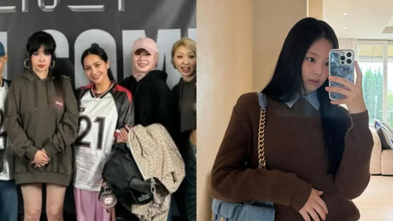 Gaya Kembar Nagita Slavina dan Jennie BLACKPINK Nonton Konser Comeback 2NE1 di Korea dengan Jinjing Tas Chanel