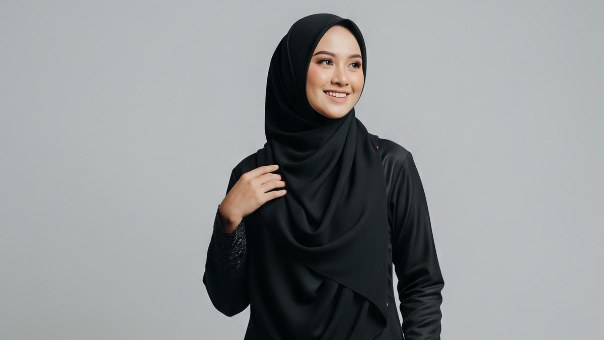 Gamis Hitam Bagusnya Pakai Jilbab Warna Apa Agar Elegan? Ini Pilihan Terbaik untuk Tampilan Berkelas