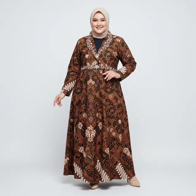 Model Gamis Batik Blazer Syari Size Besar