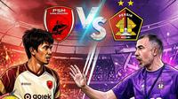 Ilustrasi duel pelatih PSM vs Persik di BRI LIga 1. (Bola.com/Gemini)