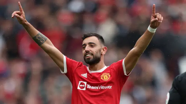 Foto: Bruno Fernandes Cetak Hattrick, Manchester United Gilas Leeds United 5-1 dalam Pekan pertama Liga Inggris 2021 / 2022