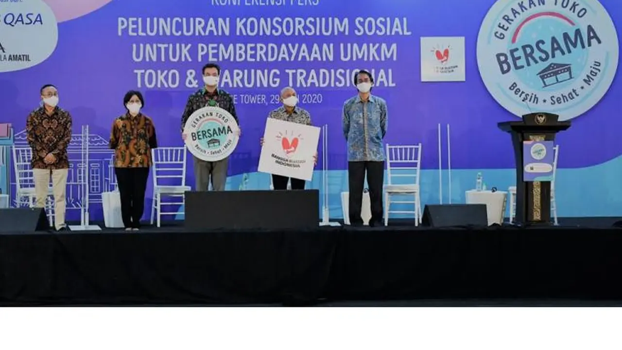 Peluncuran Gerakan Toko BERSAMA di Gedung Smesco Jakarta, Senin (29/6).