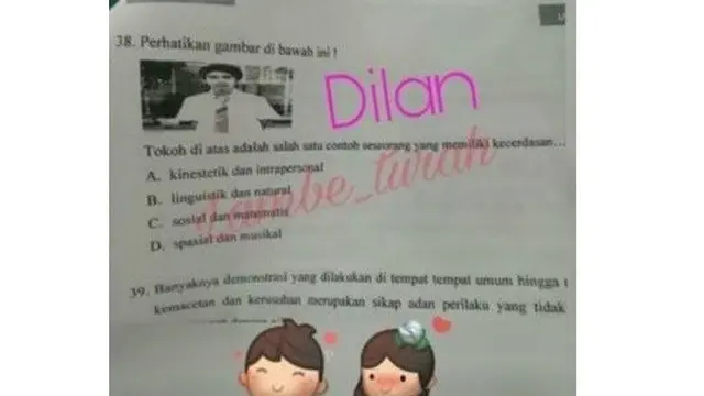 6 Soal Ujian Pakai Foto Artis Ini Bikin Murid Geleng Kepala