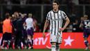 Juventus gagal menutup laga terakhir mereka di Liga Italia musim 2021/2022 dengan kemenangan. Dusan Vlahovic dan kolega kalah di kandang Fiorentina dengan skor 0-2 pada Minggu, 22 Mei 2022 dini hari WIB. (AFP/Filippo Monteforte)