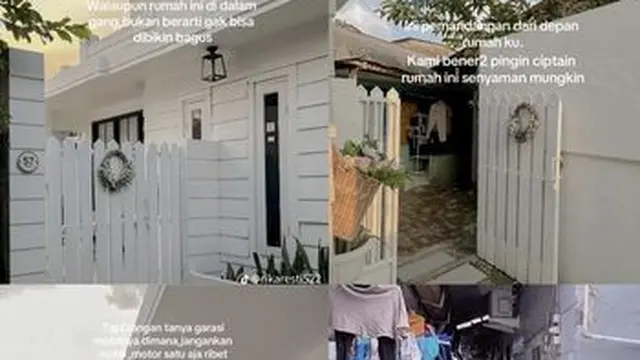 Potret rumah estetik di gang sempit yang viral (Sumber: TikTok/@rikaresti522)