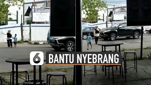 Setelah anak kecil itu sudah sampai di seberang jalan, ibu-ibu itu masuk kembali ke dalam mobil.