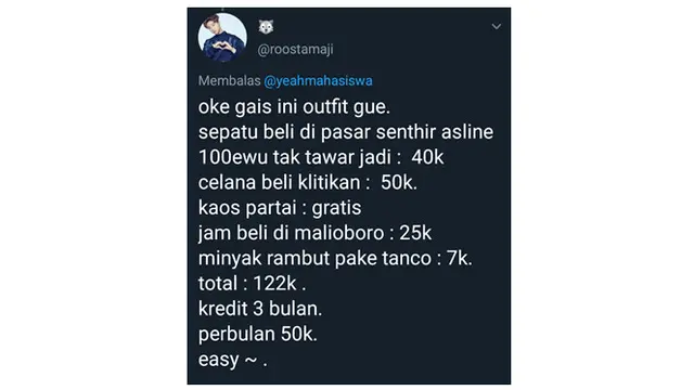 Outfit ala Sobat Miskin Twitter