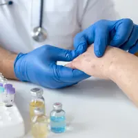 Seorang dokter sedang memeriksa kulit tangan pasiennya (Foto Dok: Freepik/freepik).