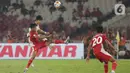 Di babak pertama, kendati penguasaan bola Indonesia lebih tinggi, tim Merah Putih dan Gajah Perang sama-sama memiliki peluang. (Liputan6.com/Helmi Fithriansyah)