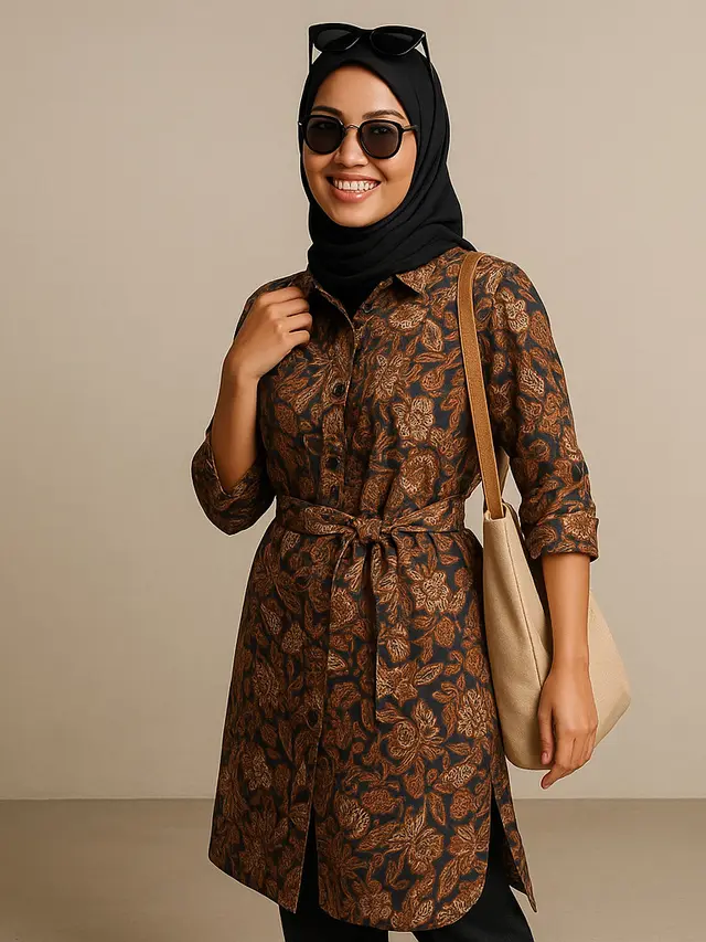 Model Tunik Batik Belah Samping yang Lagi Tren di 2025/Ilustrasi AI