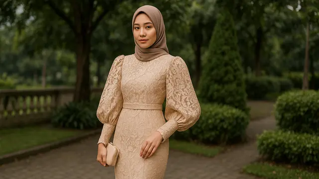 8 Model Gamis Mermaid Kombinasi Brokat untuk Tampil Feminin Maksimal, Anggun dan Elegan di Berbagai Acara