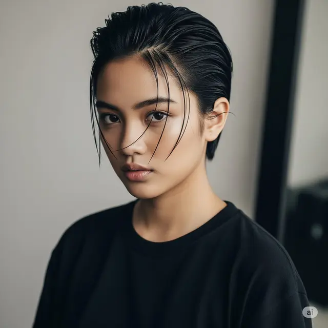 Ide Potong Rambut Pendek Aesthetic. Foto: Gemini