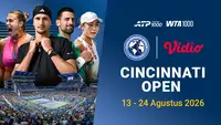ATP & WTA 1000 Cincinnati Open 2026: Magnet Bintang Tenis Dunia Live Streaming di Vidio