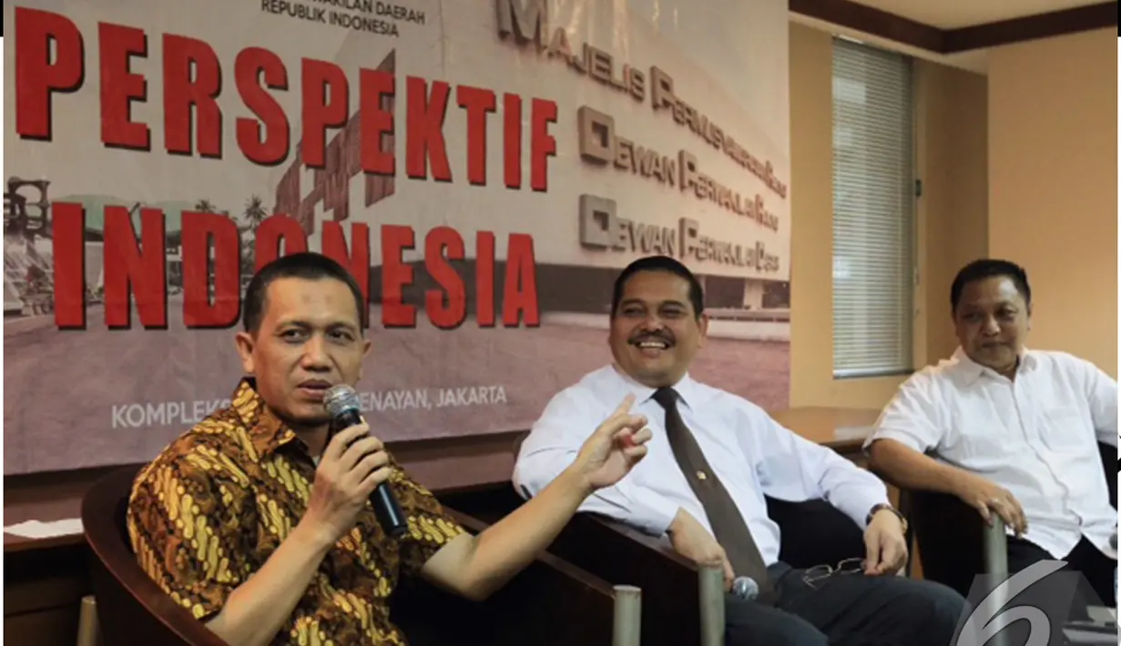 Menurut Agus Jokowi harus memilih calon menteri yang mempunyai karakter kedaerahan, Jakarta, Jumat (23/10/2014) (Liputan6.com/Andrian M Tunay)