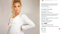 Khloe Kardashian tidak ragu menunjukkan kehamilannya dengan gaun ketat (instagram/andrewfitzsimons)