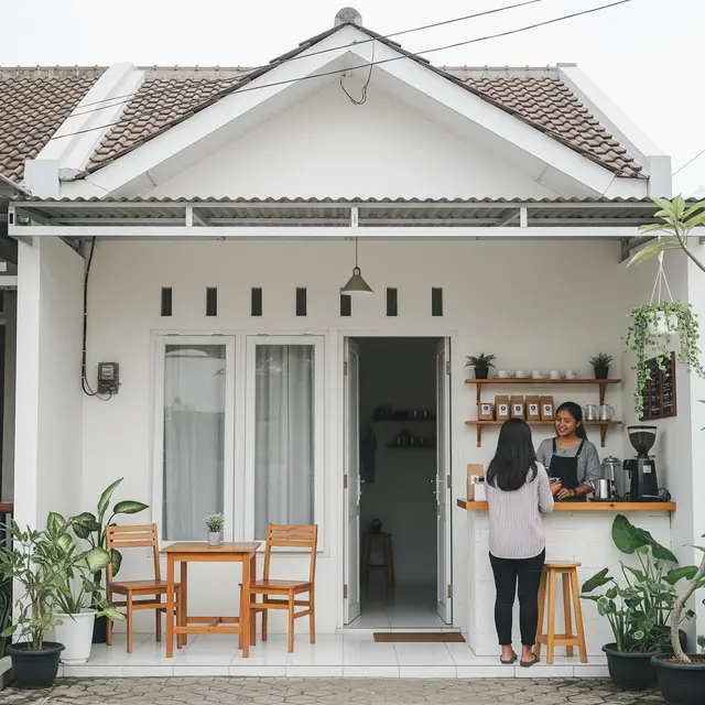 9 Model Rumah Sederhana yang Ada Warung Estetik