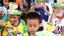 Sebanyak 1000 anak-anak sarapan Koko Krunch bersama di Keong Mas, TMII, Sabtu (13/02). Acara yang merupakan rangkaian Koko Olimpiade, Nestlé Breakfast Cereals mengajak 8.000 anak usia SD untuk sarapan bersama di delapan kota (Liputan6.com/Fery Pradolo)