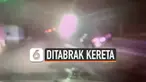 Detik-detik kereta menabrak sebuah mobil di New Jersey. Pengemudi meninggalkan mobil di rel karena di bawah pengaruh alkohol.